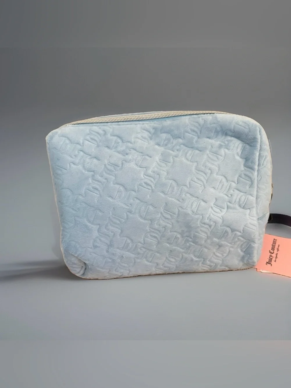 Juicy Couture Light Blue Crown Emblem Cosmetic Pouch